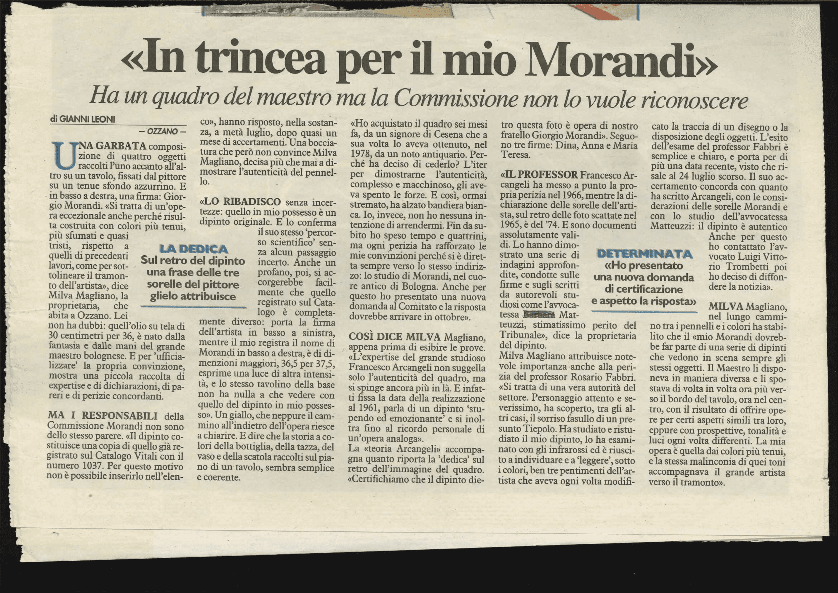 Rassegna stampa: articolo di giornale su una causa seguita dallo studio